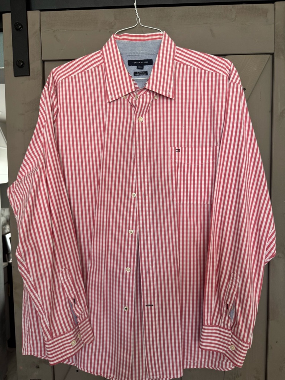 Tommy Hilfiger Men’s Gingham Button‑Down Shirt – XL